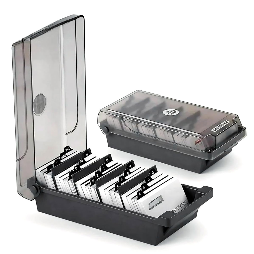 Card Index Box - Masaüstü Kartvizit Kutusu, Büyük Kapasiteli, 500