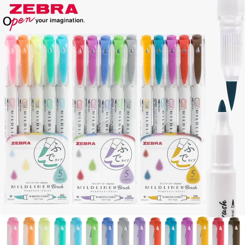 Zebra Pen Mildliner - Zebra Fosforlu Kalem WFT8 Mildliner Fırça