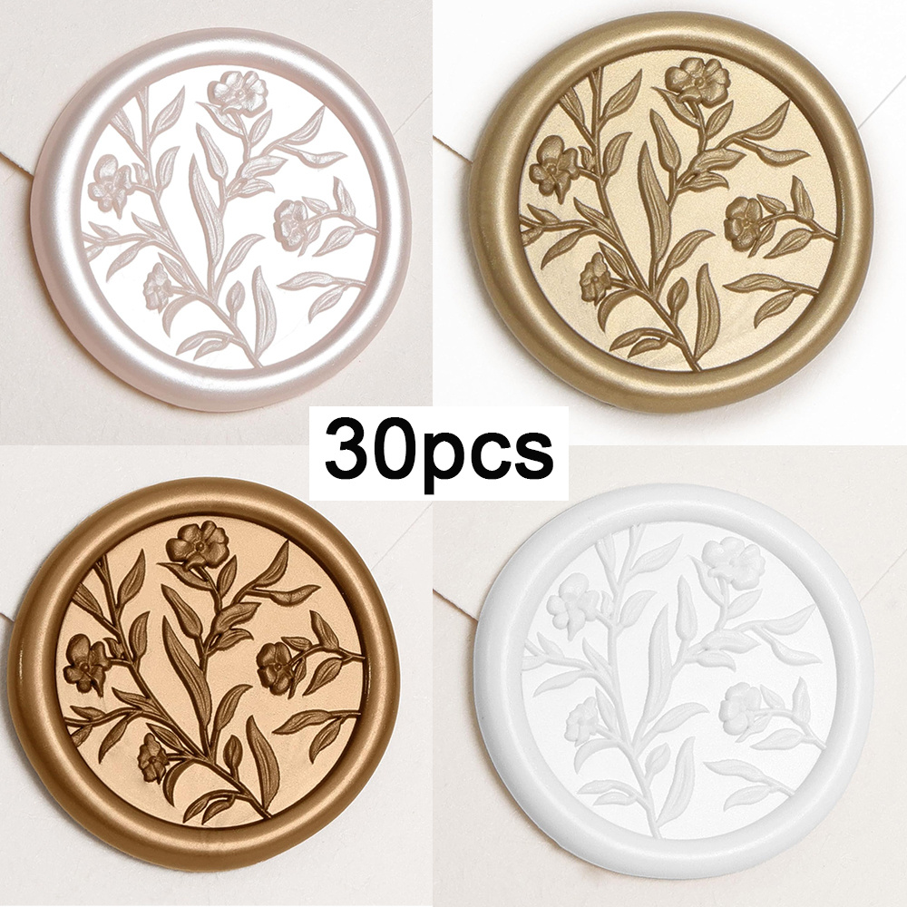 Wax Seal Stamp Set - Mum Mühür Çıkartmaları - 3D Çiçekli